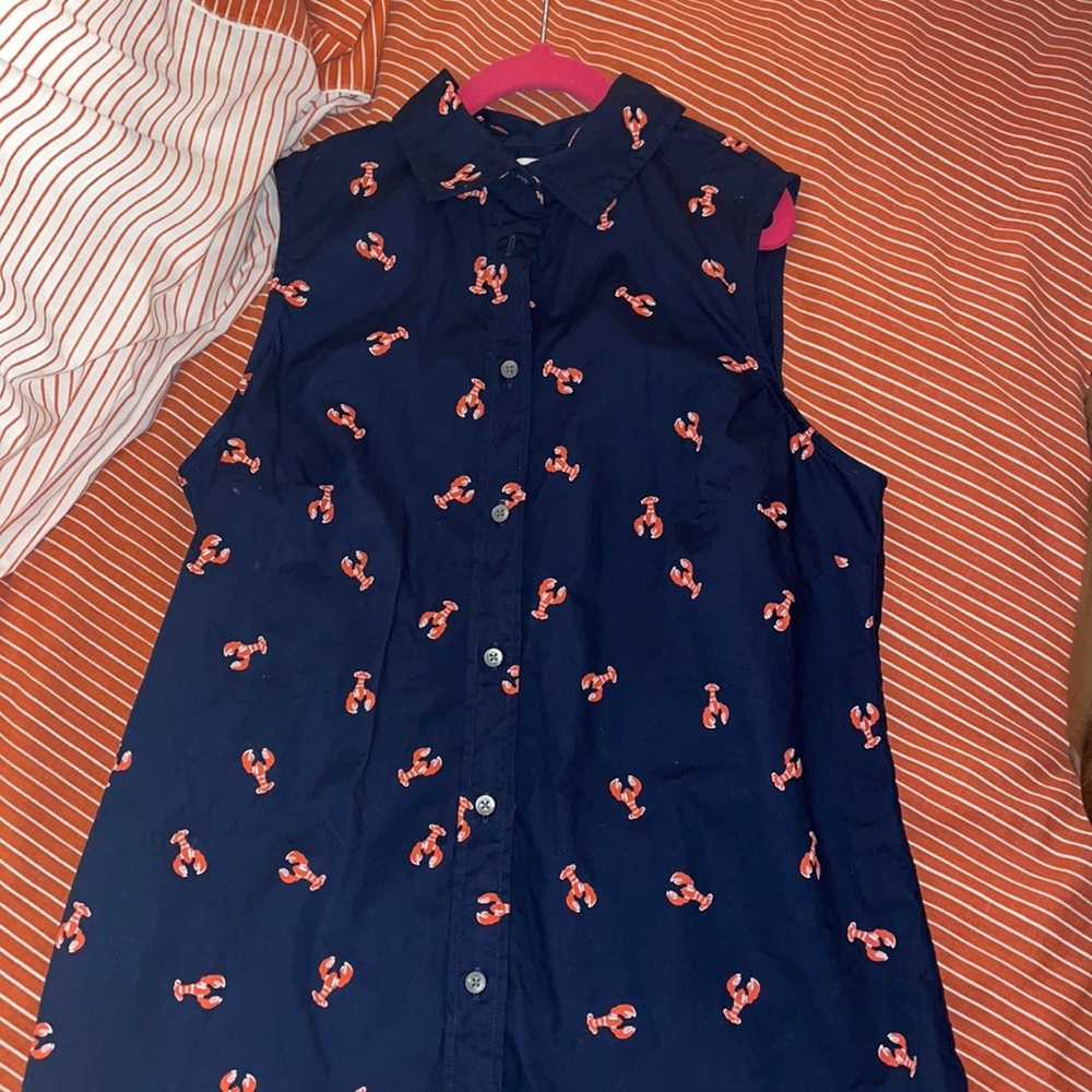 EUC Lobster Blouse - Size XS - Navy Blue